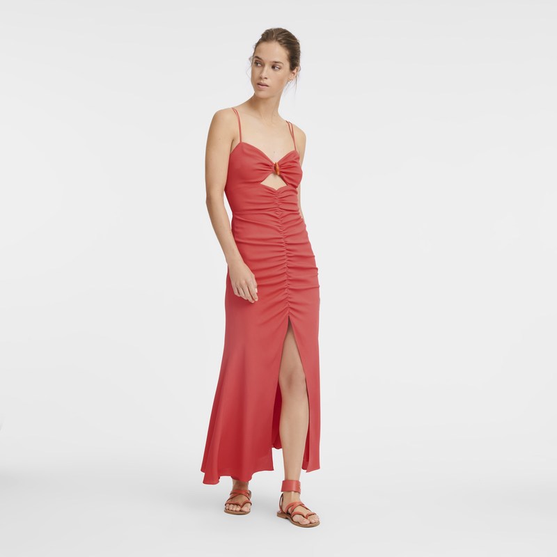 Longchamp Midi Dress Strawberry | 6753VBPLJ