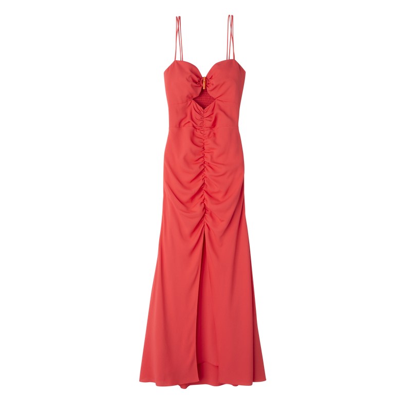 Longchamp Midi Dress Strawberry | 6753VBPLJ