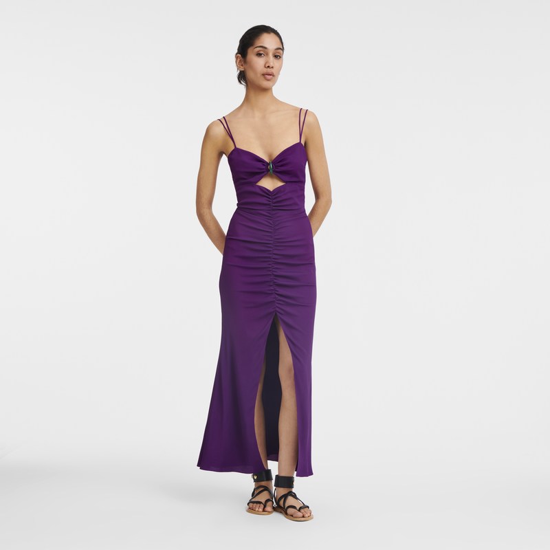 Longchamp Midi Dress Violet | 8960YIRNM