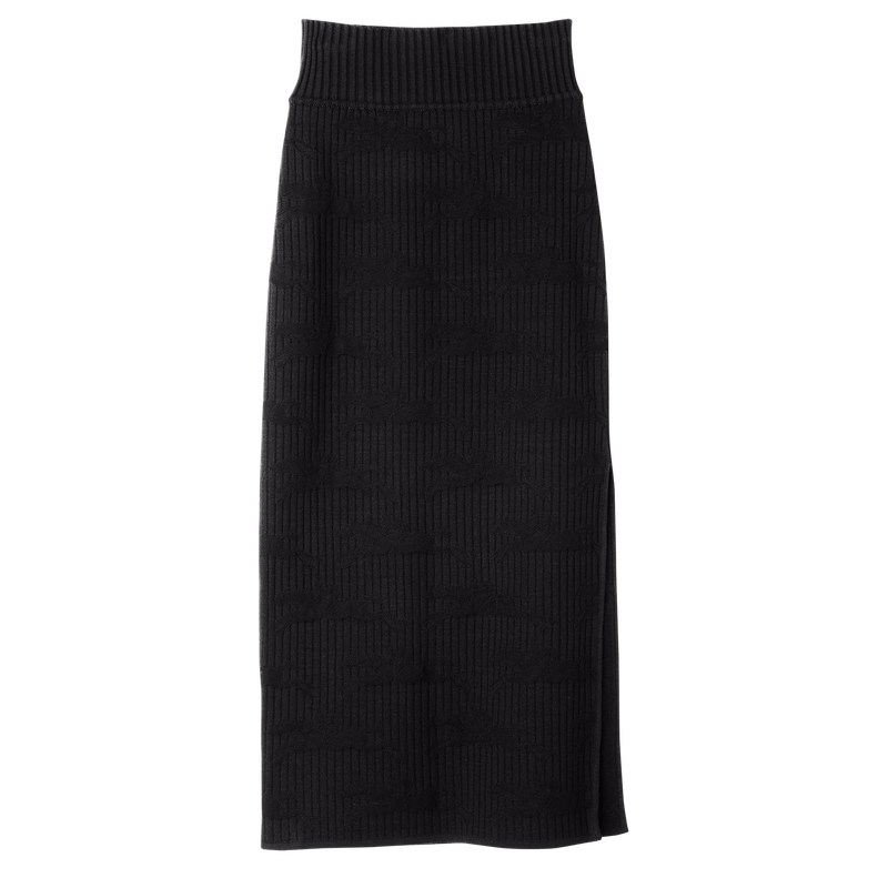 Longchamp Midi Skirt Schwarz | 3184GYKFS