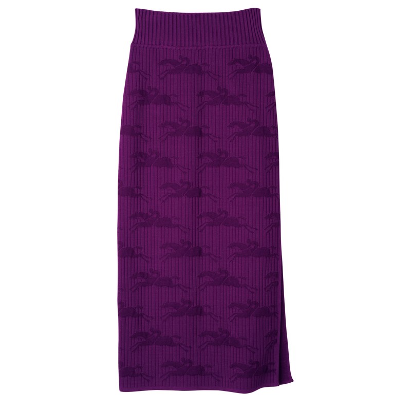 Longchamp Midi Skirt Violet | 5630RNOKE