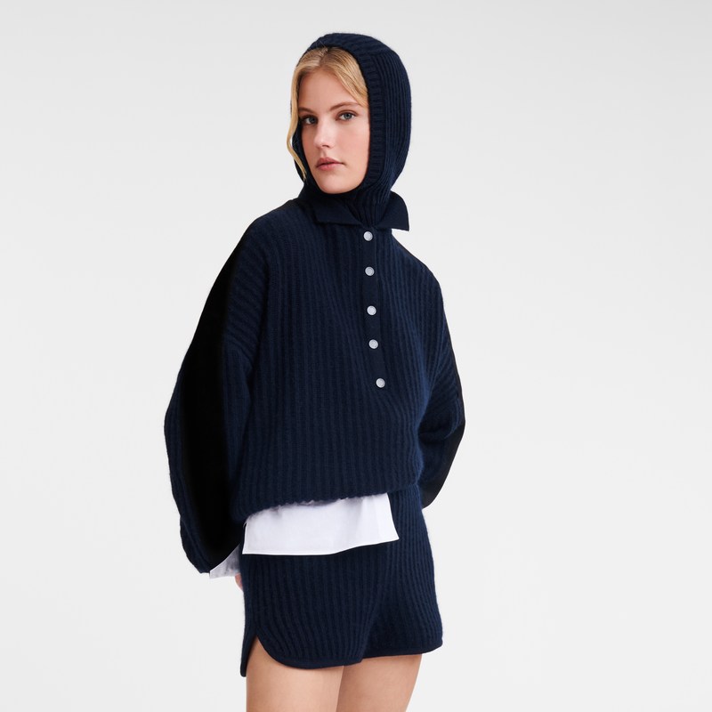 Longchamp Polo Collar Jumper Navy | 9162CBRNG