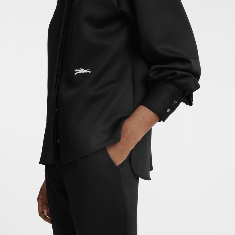 Longchamp Shirt Schwarz | 7401AHYJE