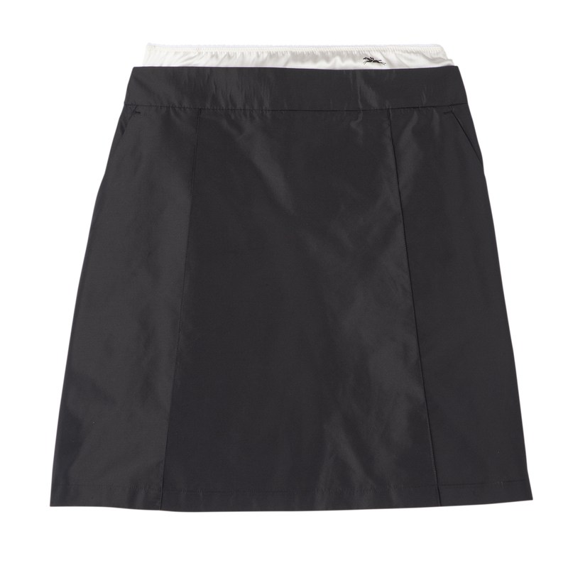 Longchamp Short Skirt With Belt Patch Schwarz | 0621FMRKP