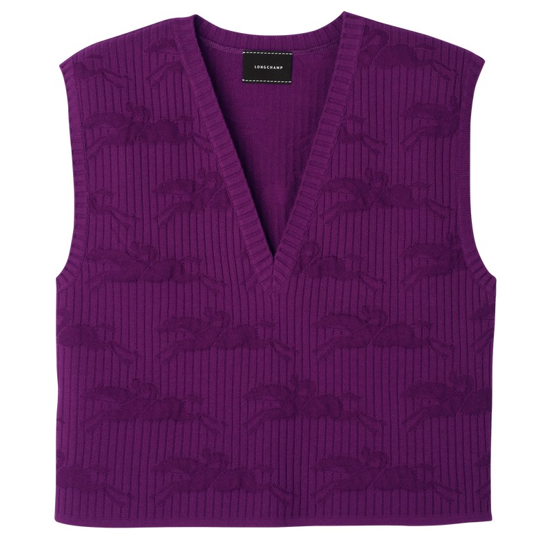 Longchamp Sleeveless Sweater Violet | 6594WXPAY