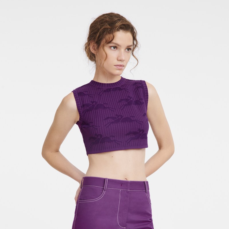 Longchamp Sleeveless Top Violet | 6507RJFVM