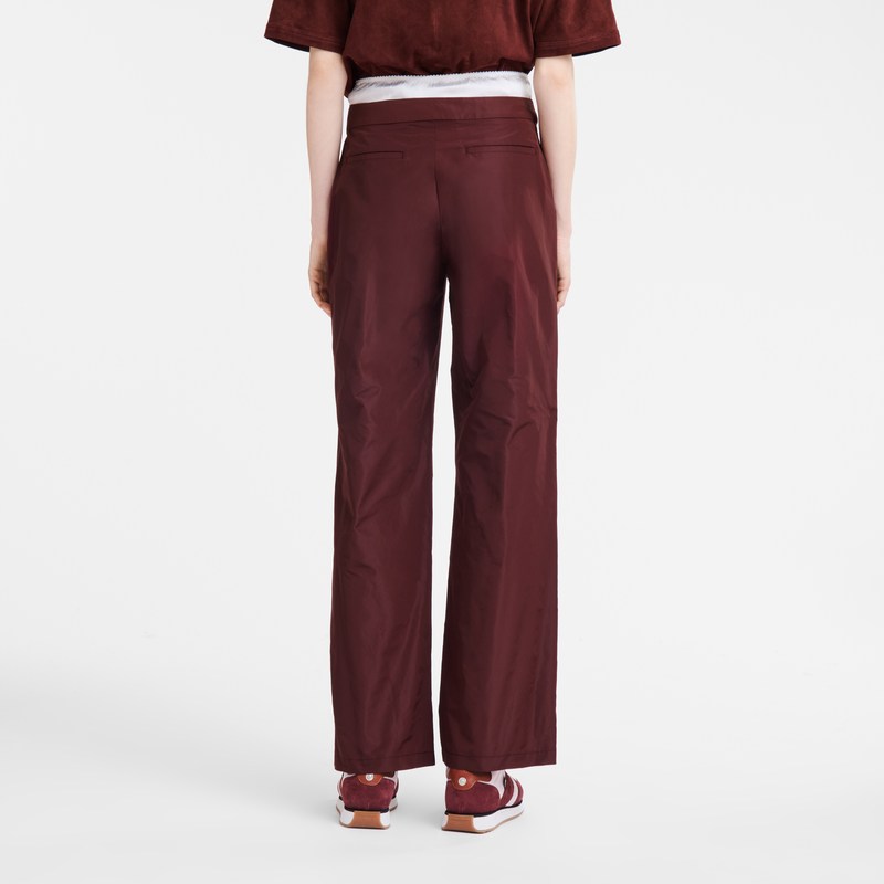 Longchamp Straight Pants With Patch Bordeaux | 5712TLJWH