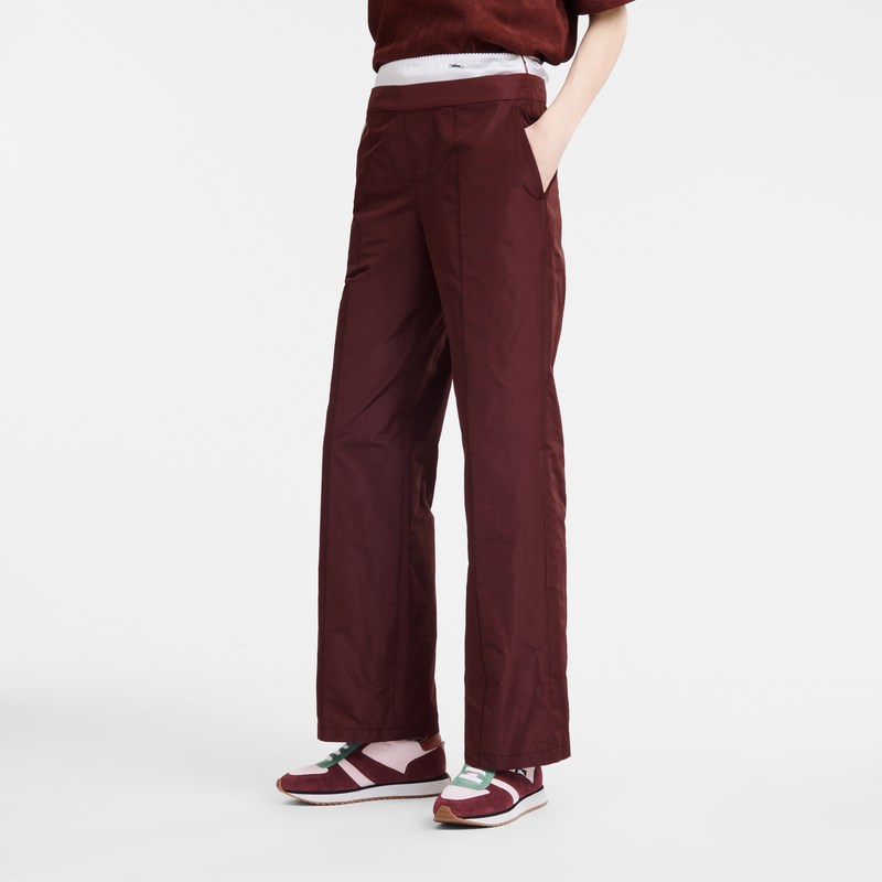 Longchamp Straight Pants With Patch Bordeaux | 5712TLJWH