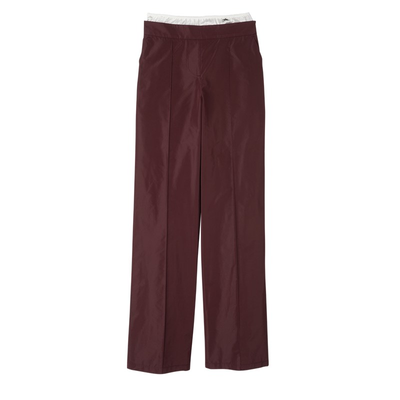 Longchamp Straight Pants With Patch Bordeaux | 5712TLJWH