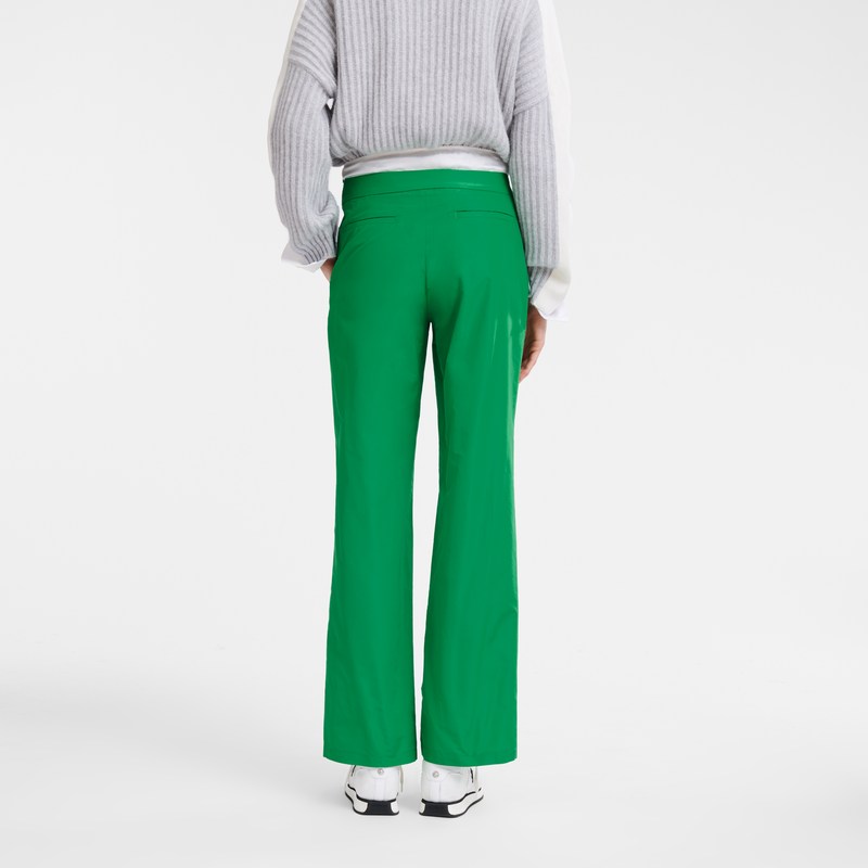 Longchamp Straight Pants With Patch Grün | 7106GEYAV