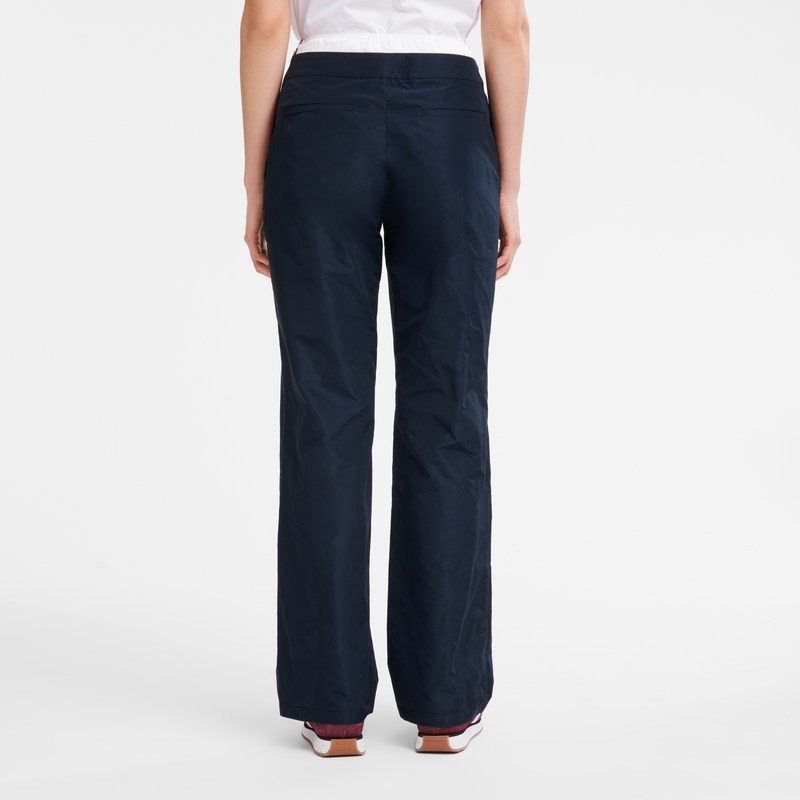 Longchamp Straight Pants With Patch Navy | 1683ZAJIV