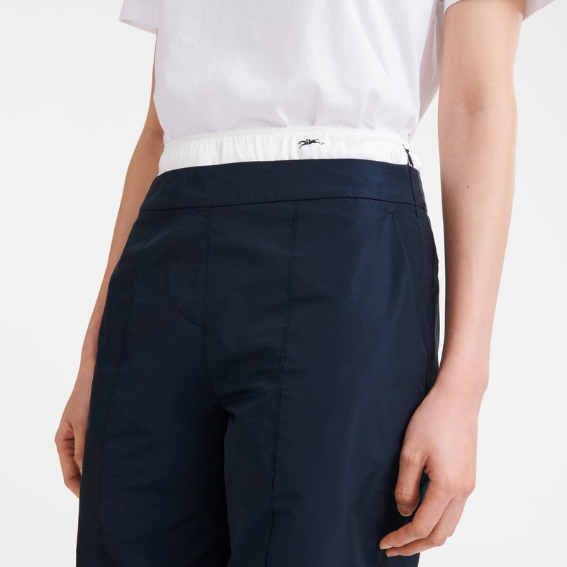 Longchamp Straight Pants With Patch Navy | 1683ZAJIV