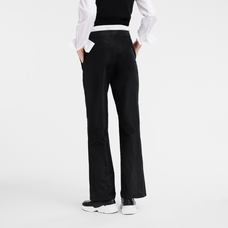 Longchamp Straight Pants With Patch Schwarz | 8214UAVNY