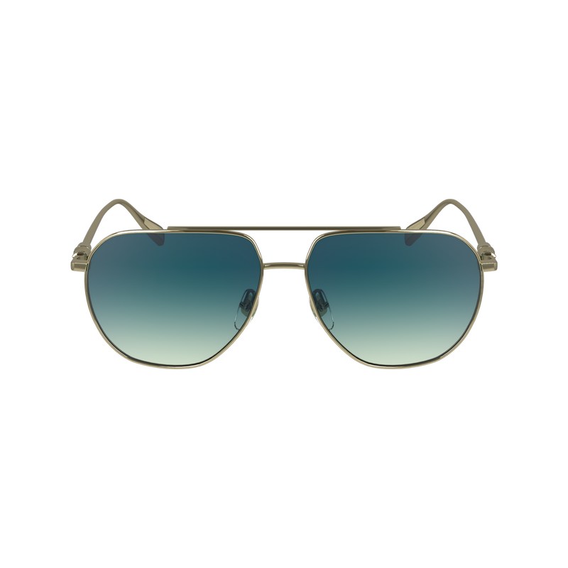 Longchamp Sunglasses Gold Blau | 2693ORFIQ