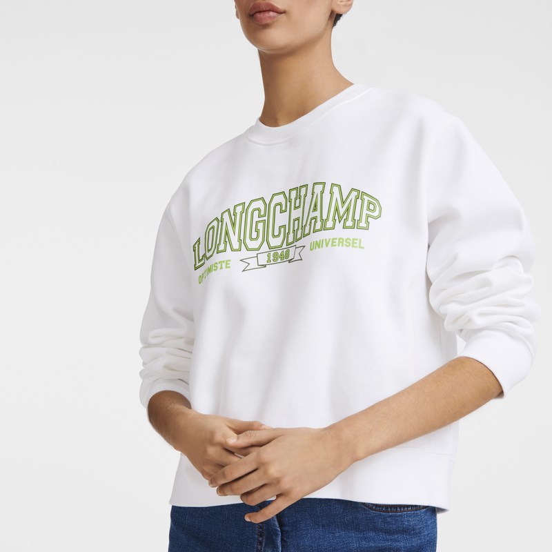 Longchamp Sweatshirt Weiß | 5614TUNRY