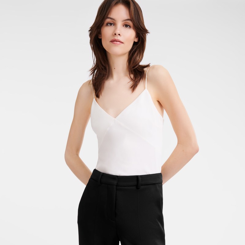 Longchamp Thin Strap Top Ecru | 1245ILEKT