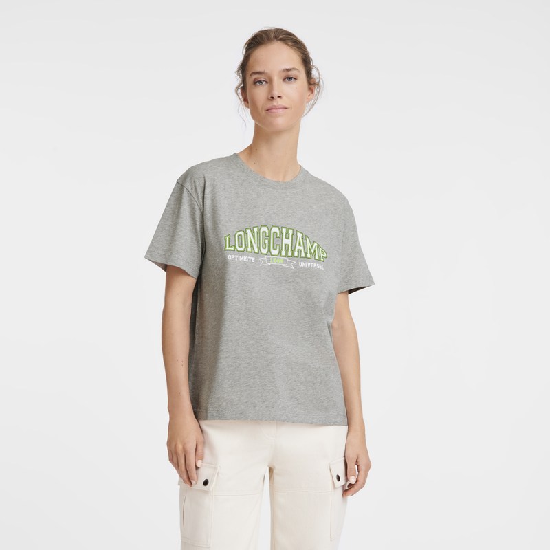 Longchamp T-shirt Grau | 3864BUFGD