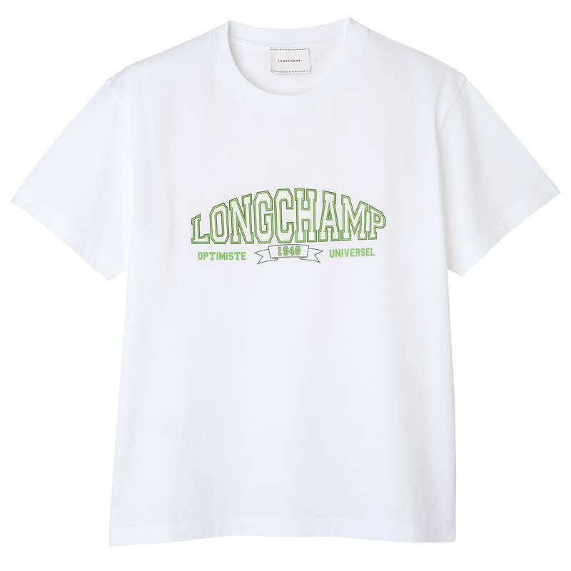 Longchamp T-shirt Weiß | 6513PVYQO