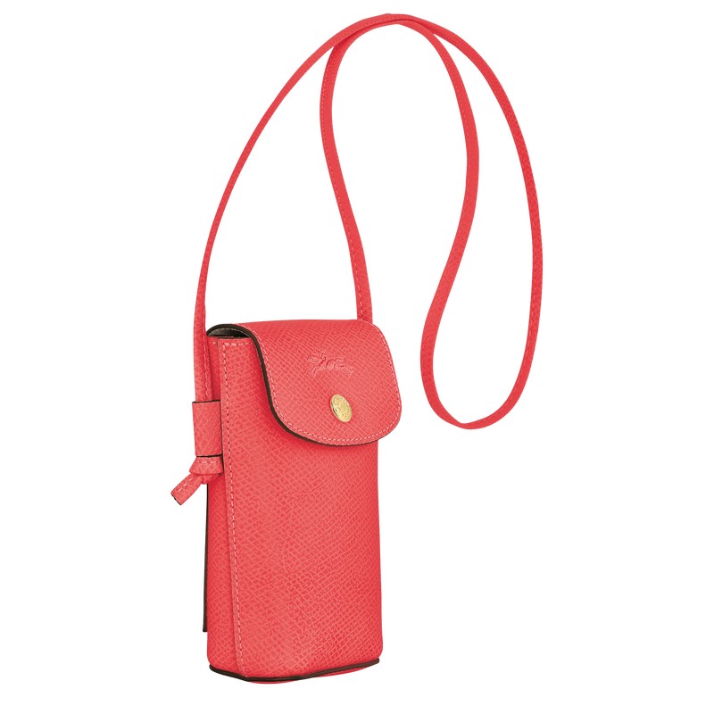 Longchamp Épure Phone Case With Leather Lace Strawberry | 9062JNSQG