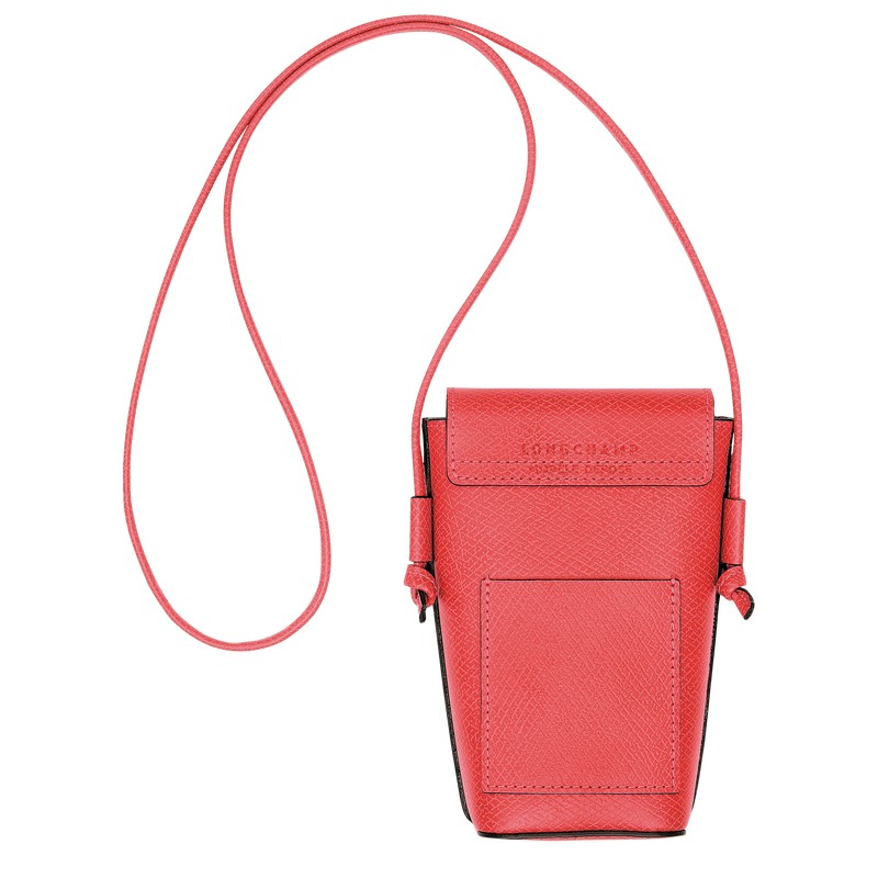 Longchamp Épure Phone Case With Leather Lace Strawberry | 9062JNSQG