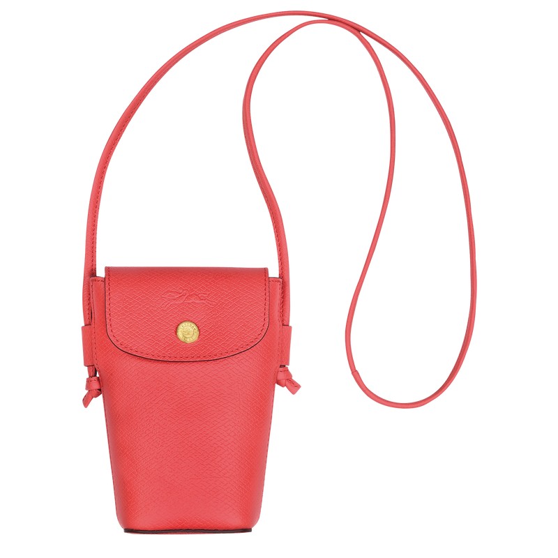 Longchamp Épure Phone Case With Leather Lace Strawberry | 9062JNSQG