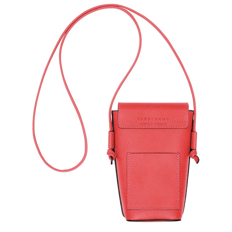 Longchamp Épure Phone Case With Leather Lace Strawberry | 7563AEWQN